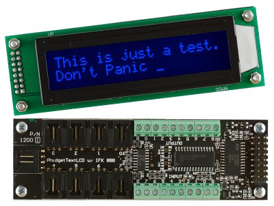 PhidgetTextLCD 20X2 : Blue : Integrated PhidgetInterfaceKit 8/8/8 - Discontinued