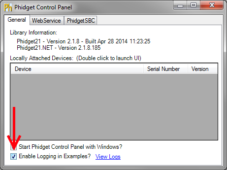 Debug Phidgets with logging in Phidget Control Panel