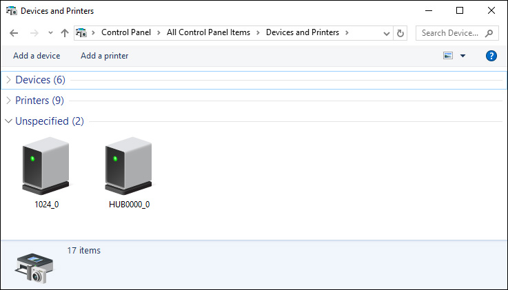 Devices and Printers