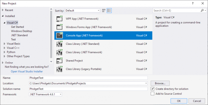 CSharp VS2017 New Project Console.png