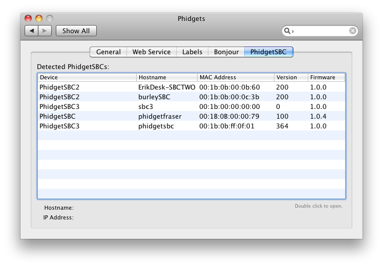 OS X PreferencePane PhidgetSBC