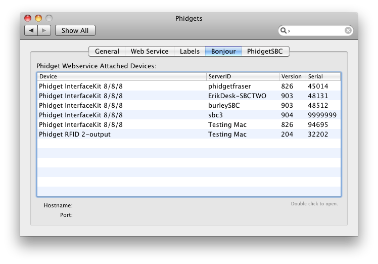 OS X PreferencePane Bonjour