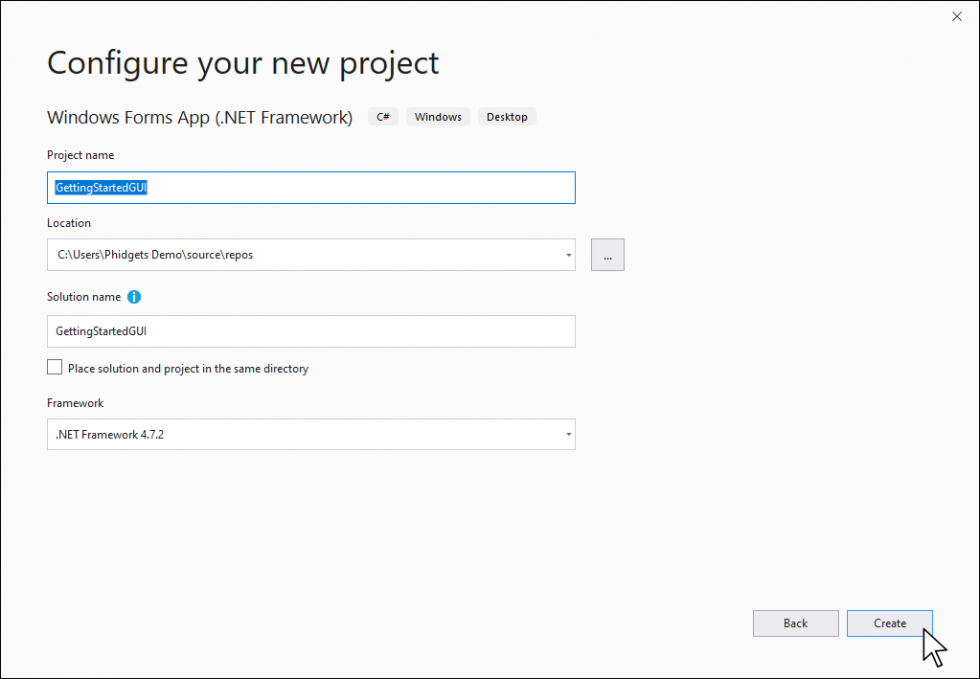 C# - Graphical User Interfaces - Phidgets