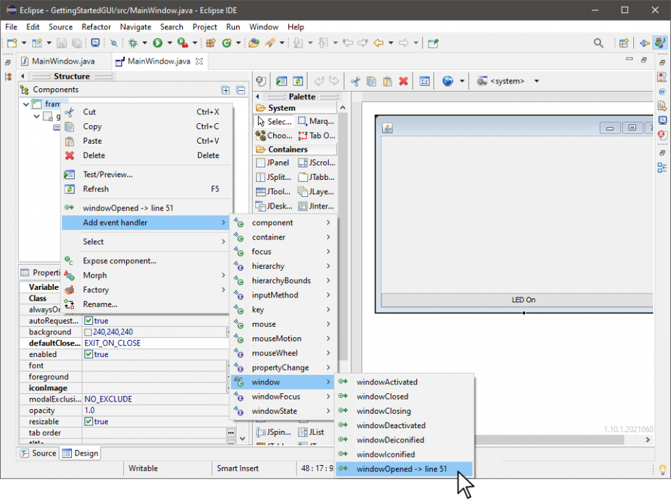 Java - Graphical User Interfaces - Phidgets