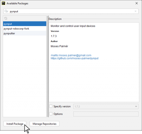 pynput with Phidgets - Phidgets