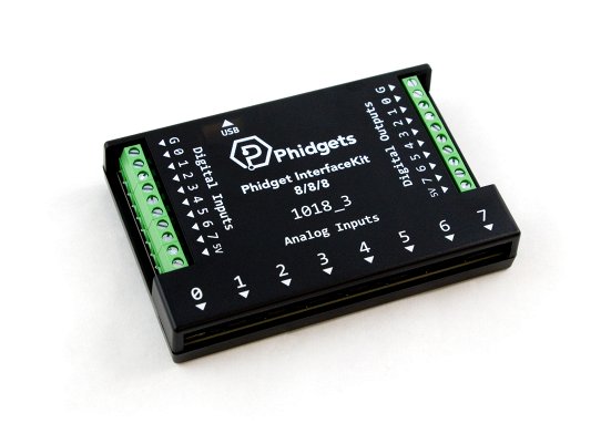8 channel digital input/output, analog input Phidget.